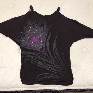 Plum colored burn out blouse